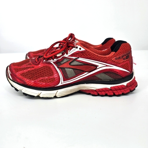 Brooks Shoe Men 8.5 D Ravenna 5 Red White Running Sneakers